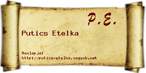 Putics Etelka névjegykártya