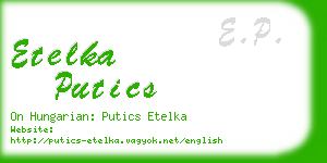 etelka putics business card